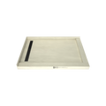 Redi Trench® 42 In x 60 In Right Double Threshold Corner Tileable Shower Pan Base with Left Drain and Linear Trench