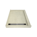Redi Trench® 42 In x 60 In Right Double Threshold Corner Tileable Shower Pan Base with Left Drain and Linear Trench