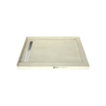 Redi Trench® 42 In x 60 In Right Double Threshold Corner Tileable Shower Pan Base with Left Drain and Linear Trench
