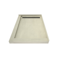 Redi Trench® 42 In x 60 In Right Double Threshold Corner Tileable Shower Pan Base with Left Drain and Linear Trench