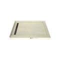Redi Trench® 42 In x 60 In Right Double Threshold Corner Tileable Shower Pan Base with Left Drain and Linear Trench