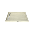 Redi Trench® 42 In x 60 In Right Double Threshold Corner Tileable Shower Pan Base with Left Drain and Linear Trench