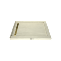 Redi Trench® 42 In x 60 In Right Double Threshold Corner Tileable Shower Pan Base with Left Drain and Linear Trench