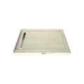 Redi Trench® 42 In x 60 In Right Double Threshold Corner Tileable Shower Pan Base with Left Drain and Linear Trench