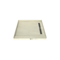 Redi Trench® 48 In x 48 In Single Curb Tileable Shower Pan Base with Right Drain and Linear Trench