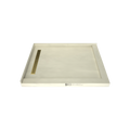 Redi Trench® 48 In x 60 In Right Double Threshold Corner Tileable Shower Pan Base with Left Drain and Linear Trench
