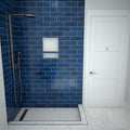 Redi Trench® 48 In x 60 In Right Double Threshold Corner Tileable Shower Pan Base with Left Drain and Linear Trench