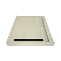 Redi Trench® 48 In x 60 In Right Double Threshold Corner Tileable Shower Pan Base with Left Drain and Linear Trench