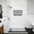 Redi Trench® 48 In x 60 In Right Double Threshold Corner Tileable Shower Pan Base with Left Drain and Linear Trench
