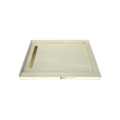 Redi Trench® 48 In x 60 In Right Double Threshold Corner Tileable Shower Pan Base with Left Drain and Linear Trench