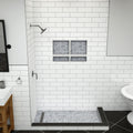 Redi Trench® 48 In x 60 In Right Double Threshold Corner Tileable Shower Pan Base with Left Drain and Linear Trench
