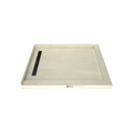 Redi Trench® 48 In x 60 In Right Double Threshold Corner Tileable Shower Pan Base with Left Drain and Linear Trench
