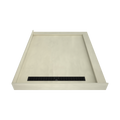 Redi Trench® 48 In x 60 In Right Double Threshold Corner Tileable Shower Pan Base with Left Drain and Linear Trench