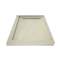 Redi Trench® 48 In x 60 In Right Double Threshold Corner Tileable Shower Pan Base with Left Drain and Linear Trench