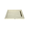 Redi Trench® 48 In x 60 In Left Double Threshold Corner Tileable Shower Pan Base with Right Drain and Linear Trench