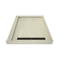 Redi Trench® 48 In x 60 In Left Double Threshold Corner Tileable Shower Pan Base with Right Drain and Linear Trench