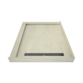 Redi Trench® 48 In x 60 In Left Double Threshold Corner Tileable Shower Pan Base with Right Drain and Linear Trench
