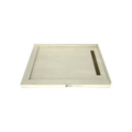 Redi Trench® 48 In x 60 In Left Double Threshold Corner Tileable Shower Pan Base with Right Drain and Linear Trench