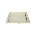 Redi Trench® 48 In x 60 In Left Double Threshold Corner Tileable Shower Pan Base with Right Drain and Linear Trench
