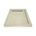 Redi Trench® 48 In x 60 In Left Double Threshold Corner Tileable Shower Pan Base with Right Drain and Linear Trench