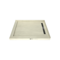 Redi Trench® 48 In x 60 In Left Double Threshold Corner Tileable Shower Pan Base with Right Drain and Linear Trench