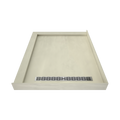 Redi Trench® 48 In x 60 In Left Double Threshold Corner Tileable Shower Pan Base with Right Drain and Linear Trench