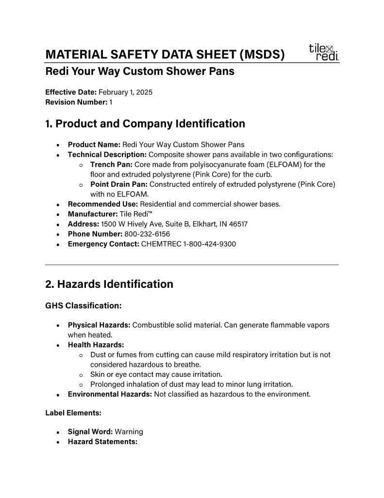 MSDS - Redi Your Way