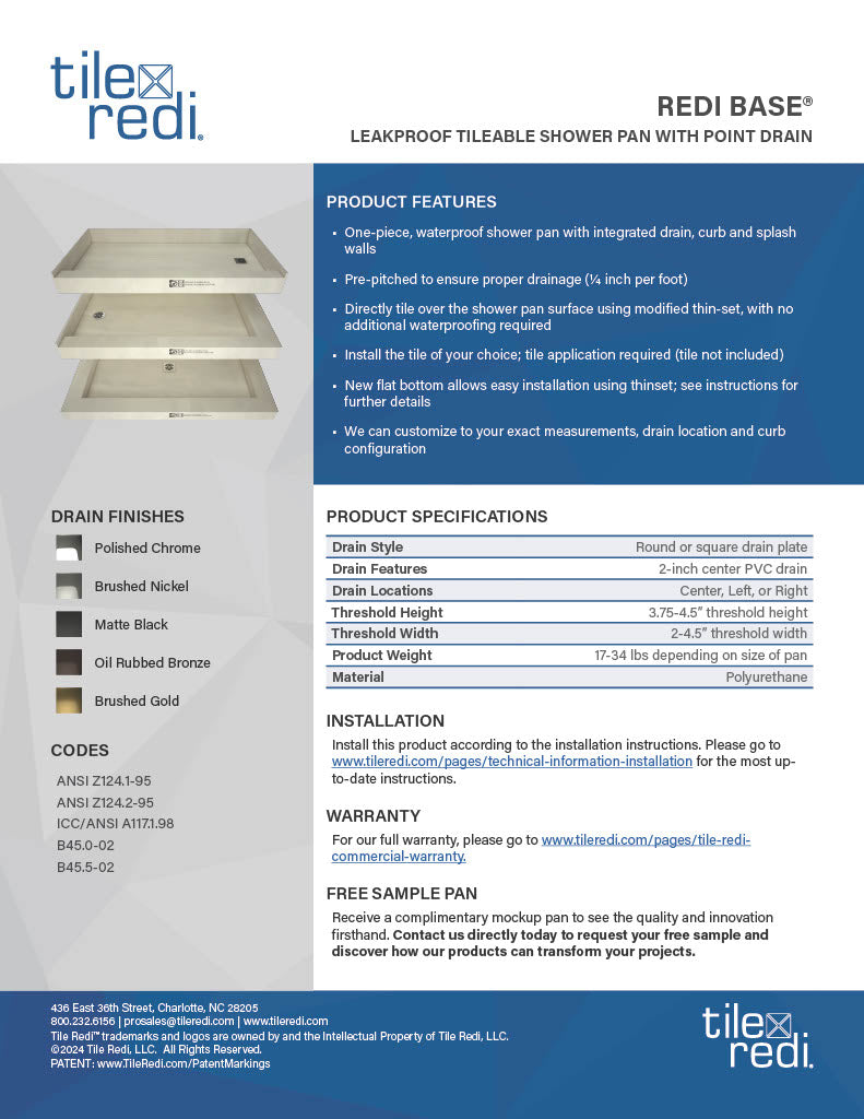 Technical Spec Sheet - Redi Base