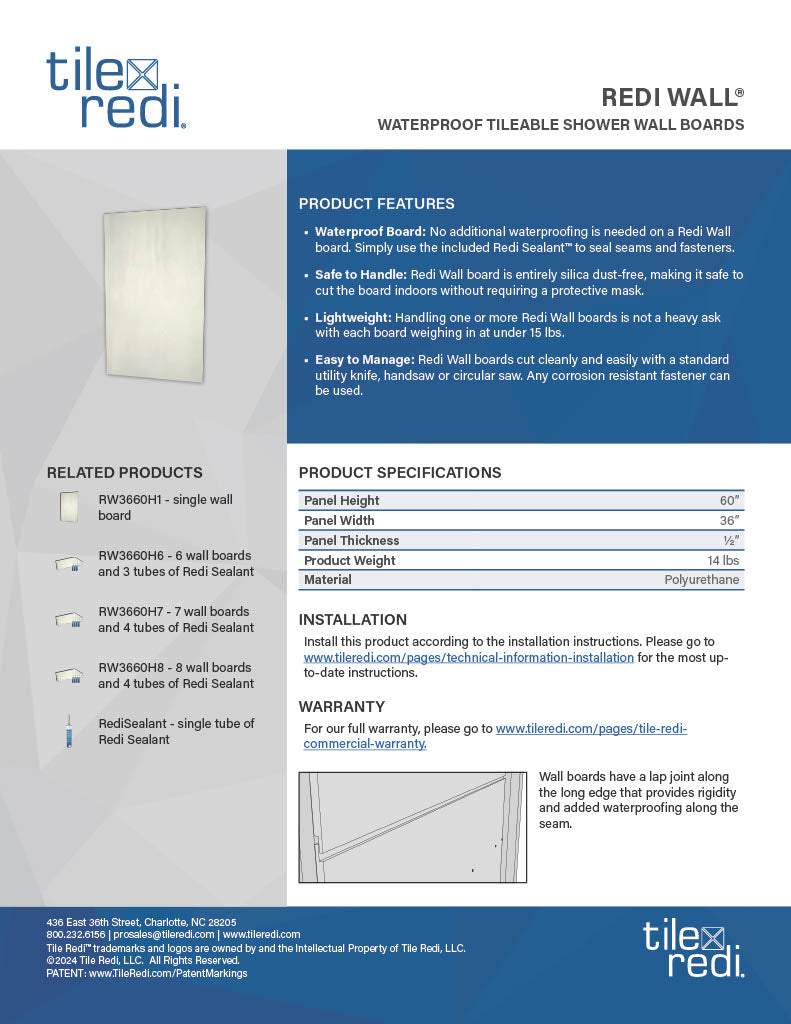 Technical Spec Sheet - Redi Wall