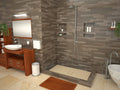 Wonder Drain® 36 In x 48 In Right Dual Curb Corner Shower Pan with Center Drain and Square Tileable Drain Grate