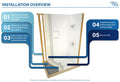 Redi Free® 42 In x 63 In Barrier Free Shower Pan with Center Drain and Round Polished Chrome Drain Grate