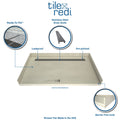 Redi Trench® 30 In x 60 In Barrier Free Shower Pan with Back Drain and Linear Tileable Drain Grate