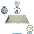 WonderFall Trench® 32 In x 48 In Right Dual Curb Corner Shower Pan with Left Drain and Linear Tileable Drain Grate