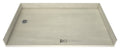 Redi Free® 32 In x 60 In Barrier Free Shower Pan with Left Drain and Round Polished Chrome Drain Grate