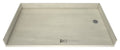 Redi Free® 30 In x 54 In Barrier Free Shower Pan with Right Drain and Round Polished Chrome Drain Grate