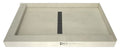 Redi Trench 36 In x 60 In Dual Left Threshold Shower Base with Center Drain and Brushed Nickel Trench Grate