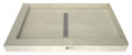 Redi Trench 36 In x 48 In Dual Left Threshold Shower Base with Center Drain and Polished Chrome Trench Grate