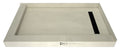Redi Trench® 42 In x 60 In Left Dual Curb Corner Shower Pan with Right Drain and Linear Matte Black Drain Grate