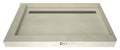 Redi Trench® 34 In x 48 In Left Dual Curb Corner Shower Pan with Back Drain and Linear Solid Brushed Nickel Drain Grate