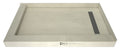 Redi Trench® 48 In x 72 In Left Dual Curb Corner Shower Pan with Right Drain and Linear Solid Brushed Nickel Drain Grate