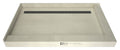 Redi Trench® 34 In x 48 In Right Dual Curb Corner Shower Pan with Back Drain and Linear Brushed Nickel Drain Grate