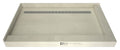 Redi Trench® 34 In x 48 In Right Dual Curb Corner Shower Pan with Back Drain and Linear Polished Chrome Drain Grate