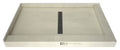 Redi Trench 36 In x 60 In Dual Right Threshold Shower Base with Center Drain and Brushed Nickel Trench Grate