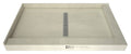 Redi Trench 42 In x 60 In Dual Right Threshold Shower Base with Center Drain and Polished Chrome Trench Grate