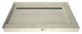Redi Trench® 34 In x 48 In Right Dual Curb Corner Shower Pan with Back Drain and Linear Solid Brushed Nickel Drain Grate
