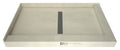 Redi Trench 36 In x 60 In Dual Right Threshold Shower Base with Center Drain and Solid Brushed Nickel Trench Grate