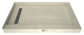 Redi Trench® 34 In x 48 In Right Dual Curb Corner Shower Pan with Left Drain and Linear Tileable Drain Grate
