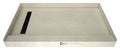 Redi Trench® 37 In x 54 In Single Curb Shower Pan with Left Drain and Linear Matte Black Drain Grate