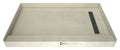 Redi Trench® 36 In x 48 In Single Curb Shower Pan with Right Drain and Linear Brushed Nickel Drain Grate
