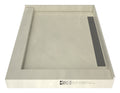 WonderFall Trench® 42 In x 36 In Left Dual Curb Corner Shower Pan with Right Drain and Linear Tileable Drain Grate